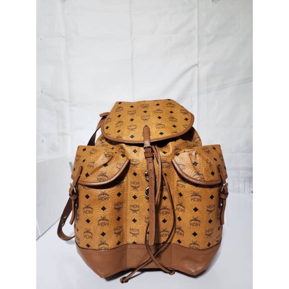 Authentic MCM Visetos Knapsack Heritage Double Pocket Backpack - Picture 1 of 16